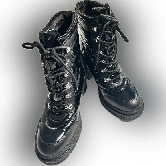 Marc Fisher Limited black combat boots- size 8.5 - Picture 3 of 15